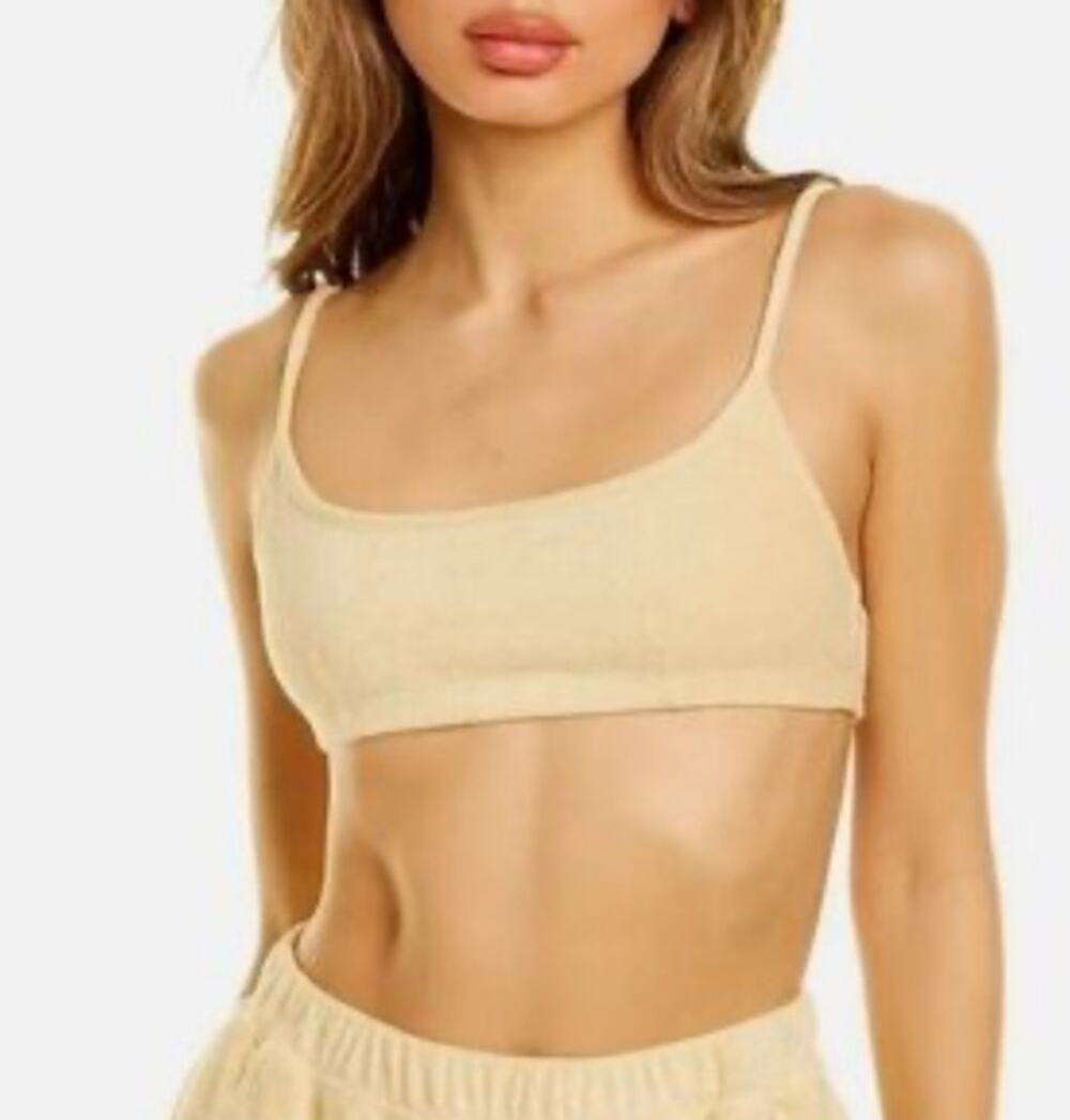 Danielle Bernstein By WeWoreWhat Butter Yellow Bandeau Top Women's Large